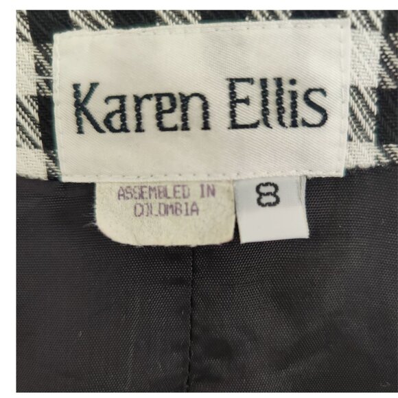 💙Vintage Karen Ellis Houndstooth Double-Breasted Blazer – Size 8 – Preowned - Picture 4 of 5